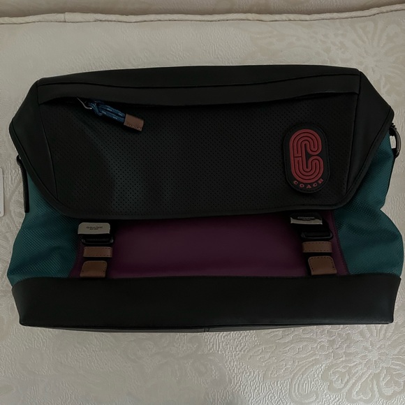 Coach black and purple messenger retro bag and sea green canvas. NWT - Picture 2 of 16